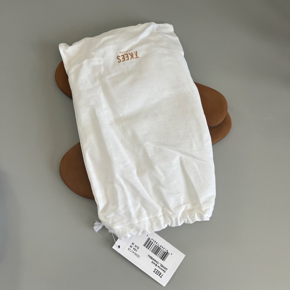 Brand New TKEES Gemma Braid Slides size 8 Camel - Picture 12 of 13